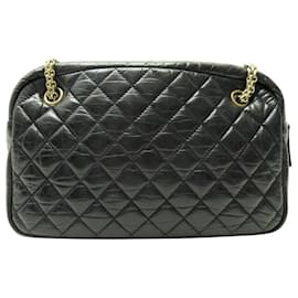 Chanel-SAC A MAIN CHANEL CAMERA MATELASSE CC LOGO CUIR NOIR BANDOULIERE HAND BAG-Noir