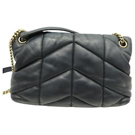 Yves Saint Laurent-SAINT LAURENT LOULOU PUFFER SMALL 577476 SHOULDER BAG-Black