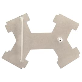 Hermès-NEUF BOUCLE DE CEINTURE HERMES STREET 32MM METAL ARGENTE EMAIL NOIR BELT BUCKLE-Noir