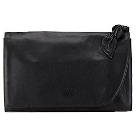 Valentino Garavani Valentino Leather Ribbon Clutch Bag Black