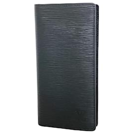 Louis Vuitton-Louis Vuitton Long Wallet Epi Portefeuille Brazza M60622 Noir-Black