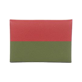 Hermès-Hermes Calvi Duo Coin Case-Red