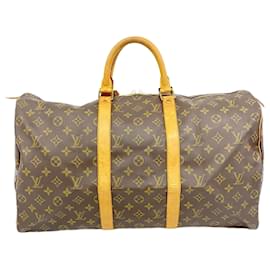 Louis Vuitton-Louis Vuitton Monogram Keepall 50 Boston Bag-Brown
