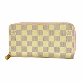 Louis Vuitton-Portefeuille long Louis Vuitton Damier Azur Zippy-Blanc