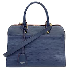 Louis Vuitton-Sac à main Louis Vuitton Epi Vaneau MM-Bleu
