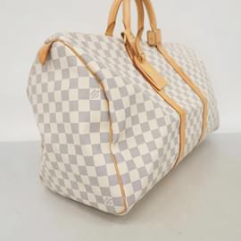 Louis Vuitton-Louis Vuitton Boston Bag Damier Azur Keepall 50-White