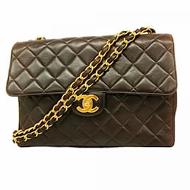 Chanel-Sac à épaule en agneau noir Chanel-Noir