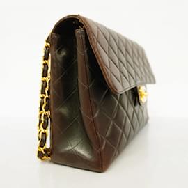 Chanel-Sac à épaule en agneau noir Chanel-Noir