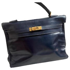 Hermès Handbag Navy Blue Leather Navy blue