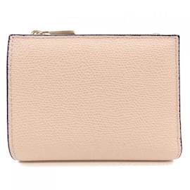 Valextra-Valextra Pink Leather Bi-Fold Wallet-Pink