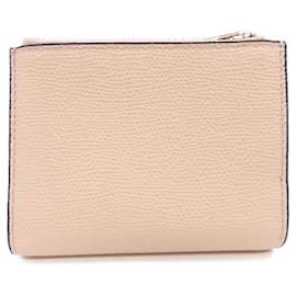Valextra-Valextra Pink Leather Bi-Fold Wallet-Pink