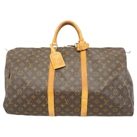 Louis Vuitton-Louis Vuitton Monogram Keepall 55 Boston Bag-Brown