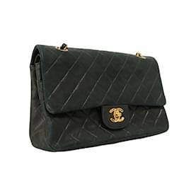 Chanel-Sac à épaule en agneau noir Chanel-Noir