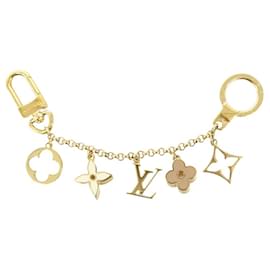 Louis Vuitton-Porte-clés Fleur de Monogram Louis Vuitton-Rose,Blanc,Doré