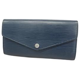 Louis Vuitton-Portefeuille Long Epi Sarah M60585 de Louis Vuitton-Bleu
