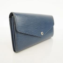 Louis Vuitton-Portefeuille Long Epi Sarah M60585 de Louis Vuitton-Bleu