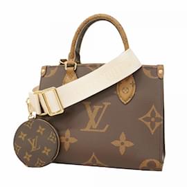 Louis Vuitton-Sac à main Louis Vuitton Monogram Reverse Giant On the Go PM-Marron