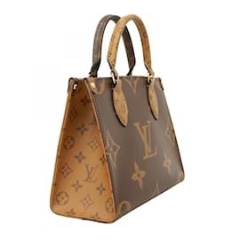 Louis Vuitton-Sac à main Louis Vuitton Monogram Reverse Giant On the Go PM-Marron