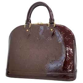 Louis Vuitton-Louis Vuitton Vernis Alma PM Handbag-Dark red