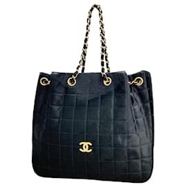 Chanel-Sac à épaule en cuir noir Chanel-Noir