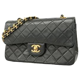 Chanel-Chanel Black Lambskin Shoulder Bag-Black