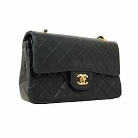 Chanel-Sac à épaule en agneau noir Chanel-Noir