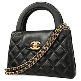 Chanel-Sac à épaule en cuir de veau noir Chanel-Noir