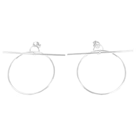 Hermès-Boucles d'oreilles Stud Echappe Hermes-Argenté
