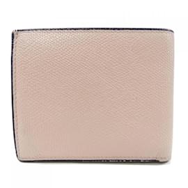 Valextra-Valextra Pink Leather Bi-Fold Wallet-Pink