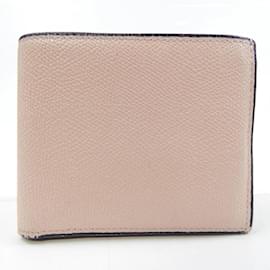 Valextra-Valextra Pink Leather Bi-Fold Wallet-Pink