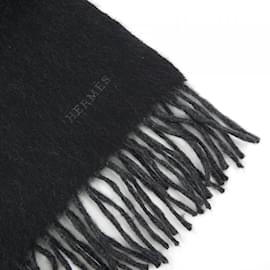 Hermès-Hermes Cashmere Stole-Brown,Black