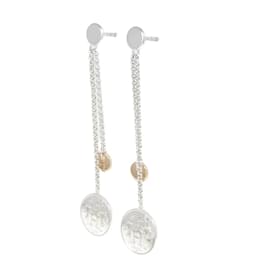 Hermès-Hermes Exlibris PM Earrings-Silvery,Golden