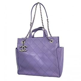 Chanel-Chanel Purple Leather Handbag-Purple