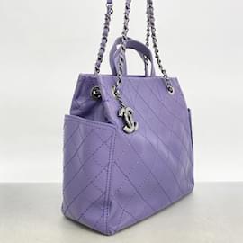 Chanel-Chanel Purple Leather Handbag-Purple