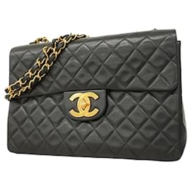 Chanel-Chanel Black Lambskin Shoulder Bag-Black