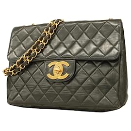 Chanel-Chanel Black Lambskin Shoulder Bag-Black