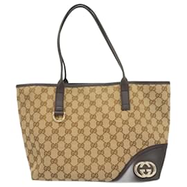 Gucci-Gucci Brown Canvas Tote Bag-Brown