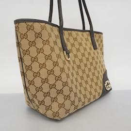 Gucci-Gucci Brown Canvas Tote Bag-Brown