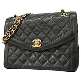 Chanel-Chanel Black Lambskin Shoulder Bag-Black