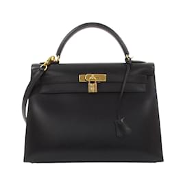 Hermès-Hermes Kelly 32cm Handbag-Black