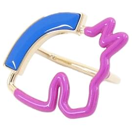 Hermès-Hermes Cheval Neon Scarf Ring-Blue