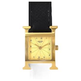 Hermès-Hermes Heure H Gold Plated Quartz Wristwatch-Other