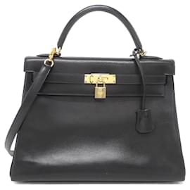 Hermès-Sac à main Hermes Kelly 32 cm-Noir