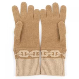 Hermès-Hermes Brown Cashmere Gloves-Brown