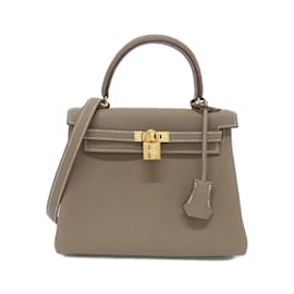 Hermès-Hermes Kelly 25cm Handbag in Etoupe Gray-Taupe