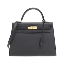 Hermès-Sac à main Hermes Kelly 32 cm-Noir