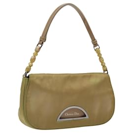 Christian Dior-Christian Dior Maris Pearl Shoulder Bag Nylon Khaki Auth 117310-Khaki