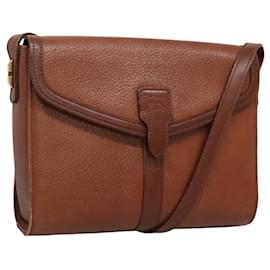 Autre Marque-Burberrys Shoulder Bag Leather Brown Gold Auth BA1088-Brown,Golden
