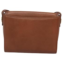 Autre Marque-Burberrys Shoulder Bag Leather Brown Gold Auth BA1088-Brown,Golden
