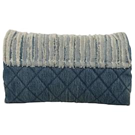 Chanel-CHANEL Matelasse Chain Shoulder Bag Denim Blue CC Auth 118265-Blue